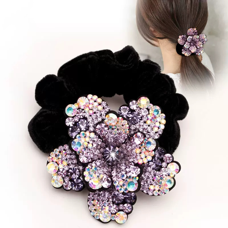Velvet Jewelry Box - Frauen Strass Scrunchies Samt Elastische Haarbänder