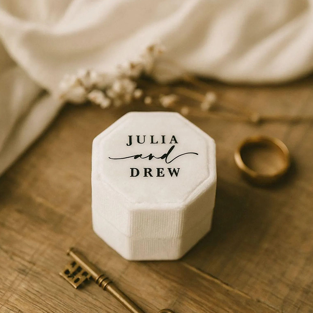 Personalisierte Eheringbox aus – Velvet Jewelry Box Bewertung und Preis