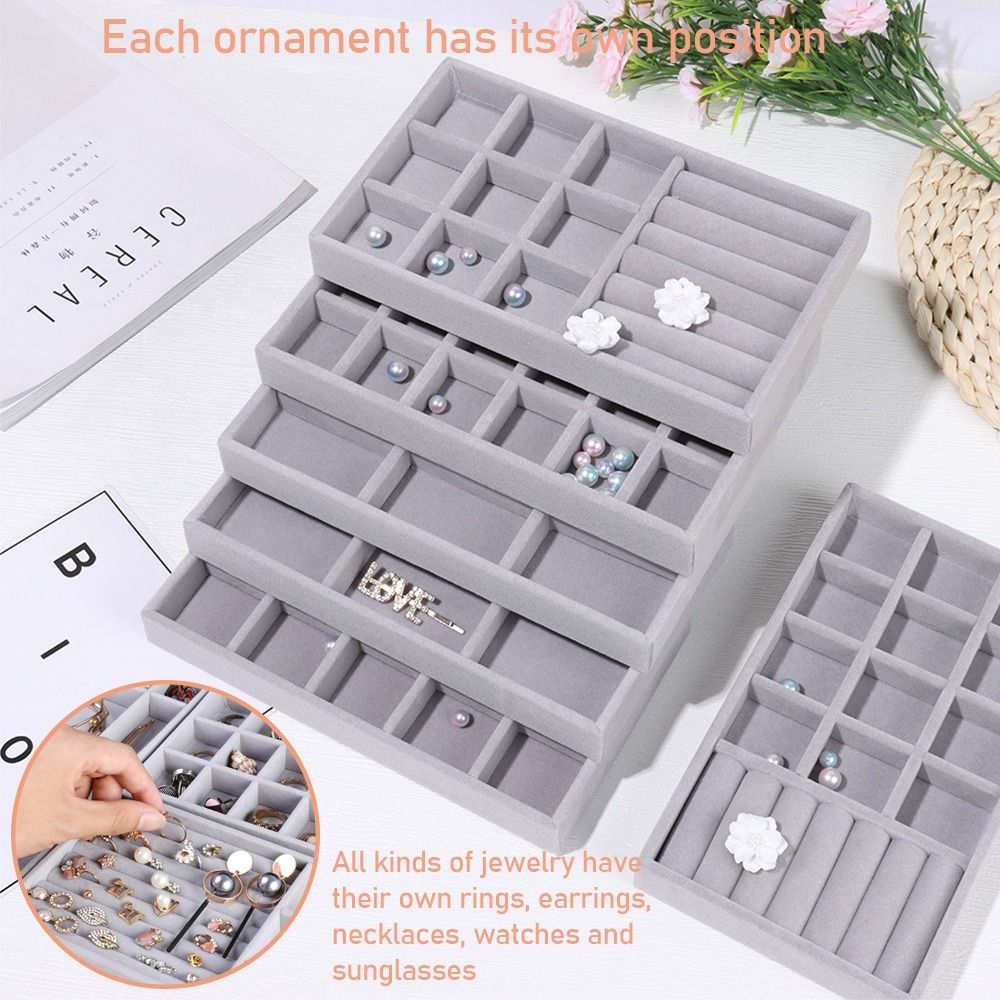 Organizer-Box Stapelbare Samt- – Velvet Jewelry Box Bewertung und Preis