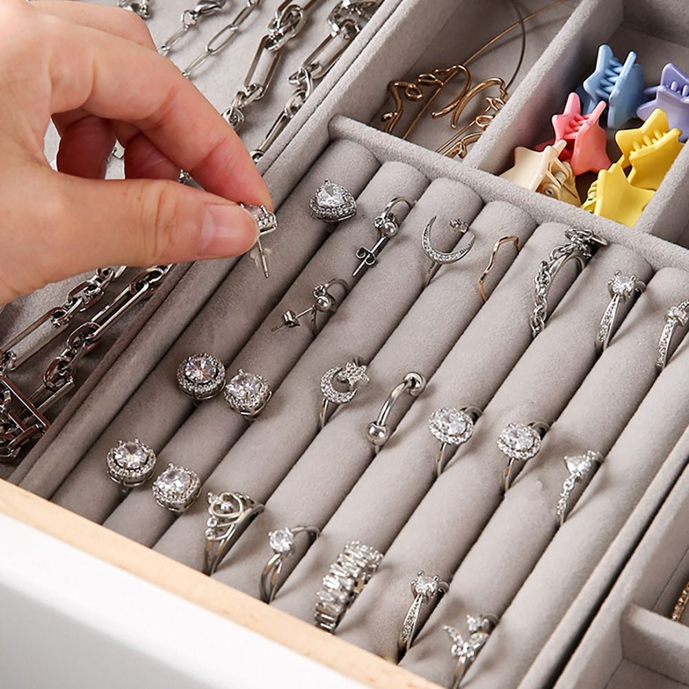 Organizer-Box Stapelbare Samt- – Velvet Jewelry Box Bewertung und Preis